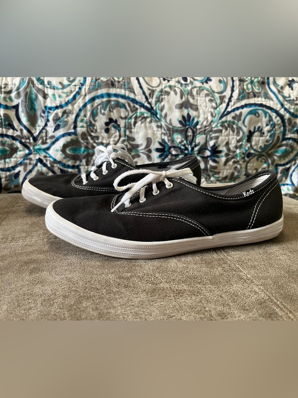 Women’s Keds Classic Black Canvas Lace-Up Sneakers
